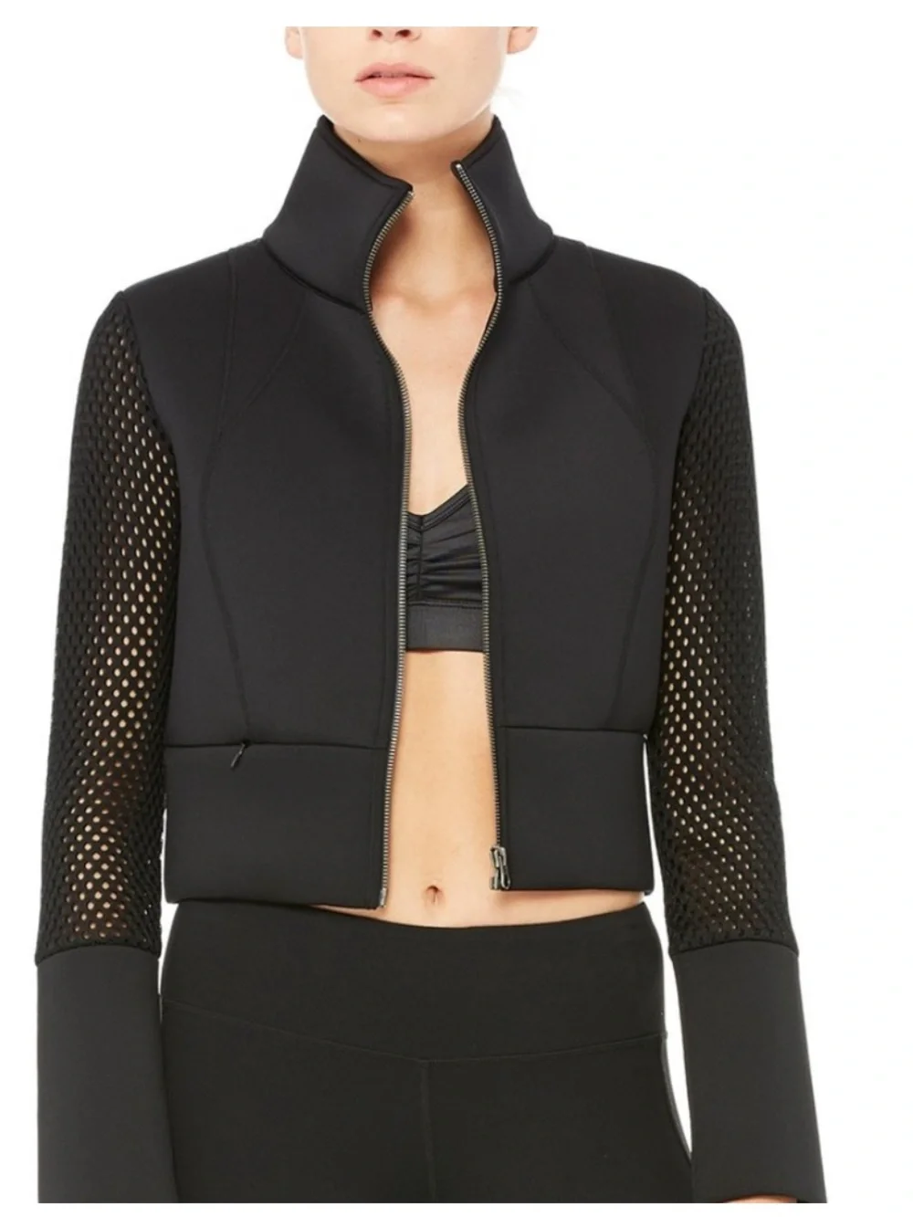 Alo After Yoga Cropped Scuba Mesh Jacket